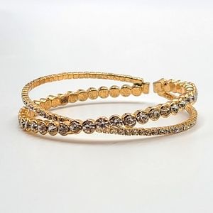 Double Crystal Bangle Bracelet